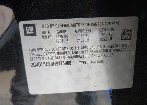 2017 Buick Regal Turbo Sport Touring z USA, uszkodzony, nr VIN 2G4GL5EX6H9175908